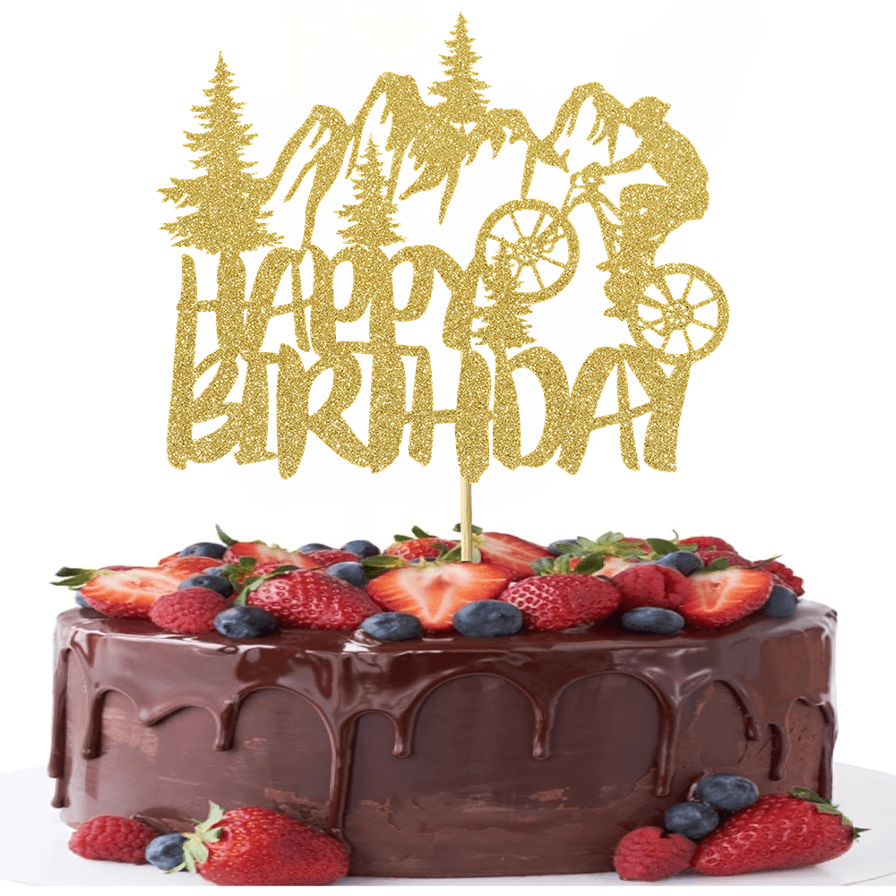 Outdoor Adventure Birthday Party - 1 шт., золотой блестящий топпер для