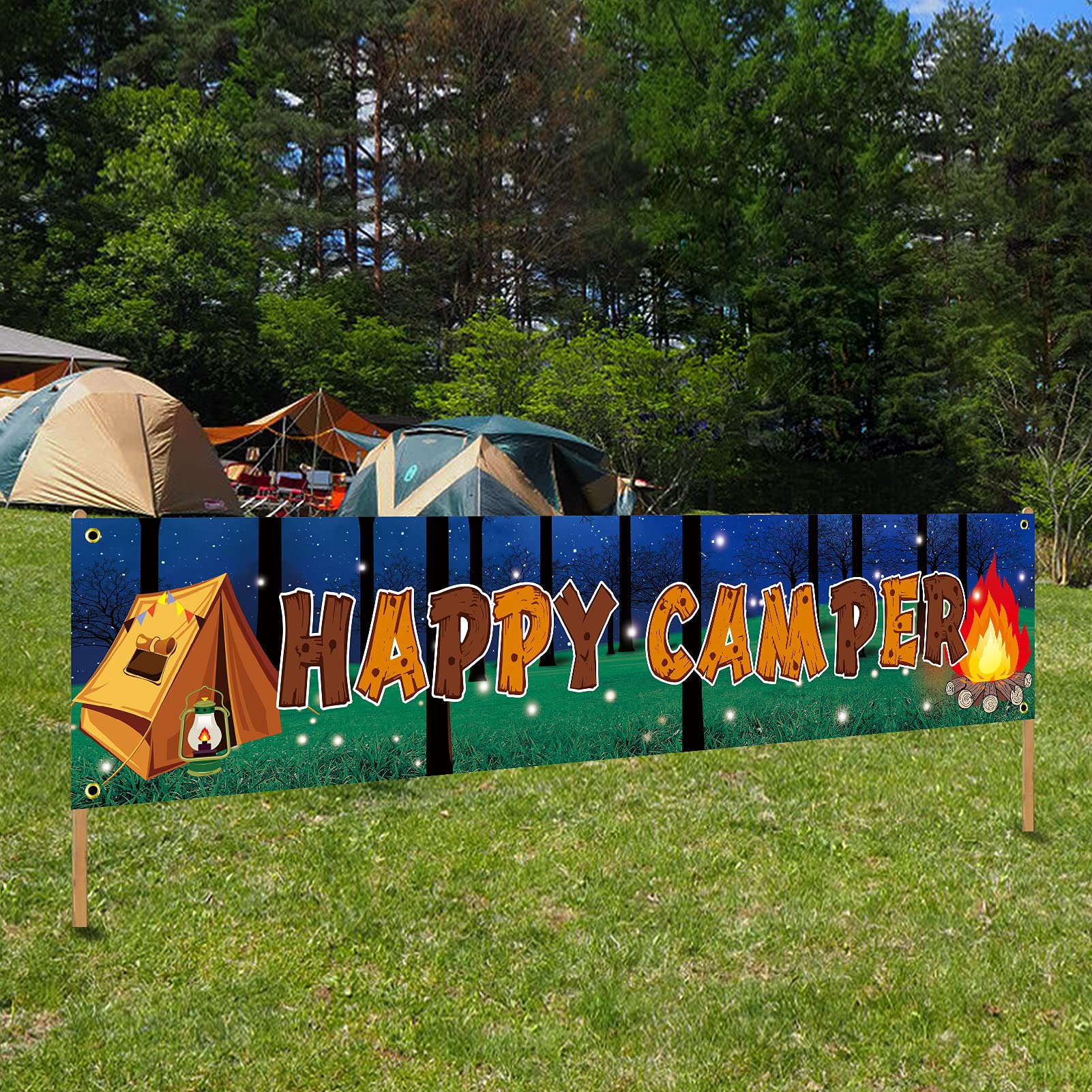 Happy Camper баннер на тему ке – обзор и цена Outdoor Adventure Birthday Party