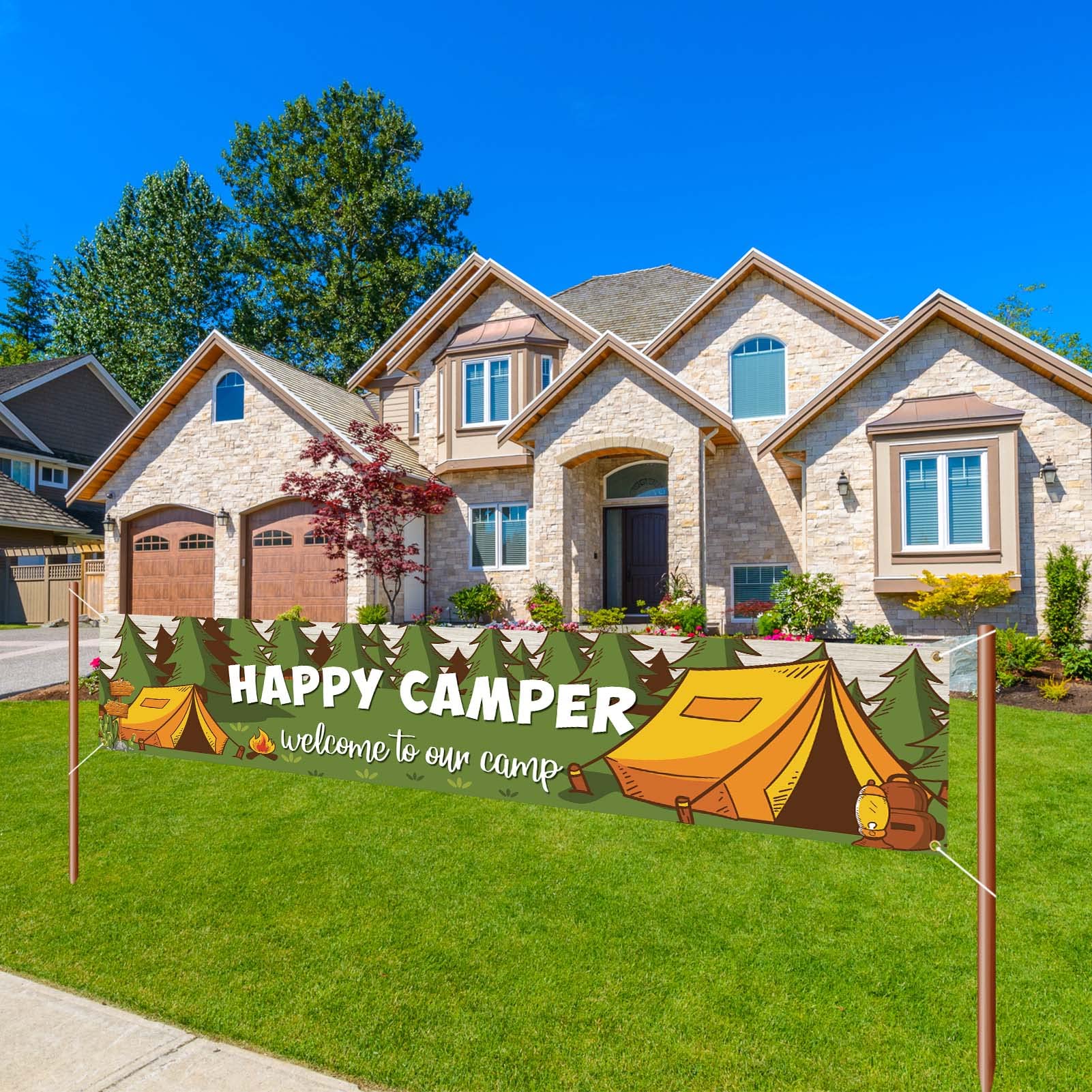 Happy Camper баннер на тему ке – обзор и цена Outdoor Adventure Birthday Party